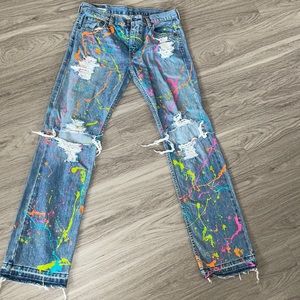 Custom Distressed Levi Jeans